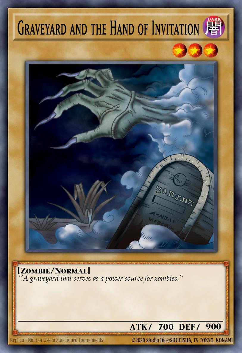 Cementerio y la mano de la invitación